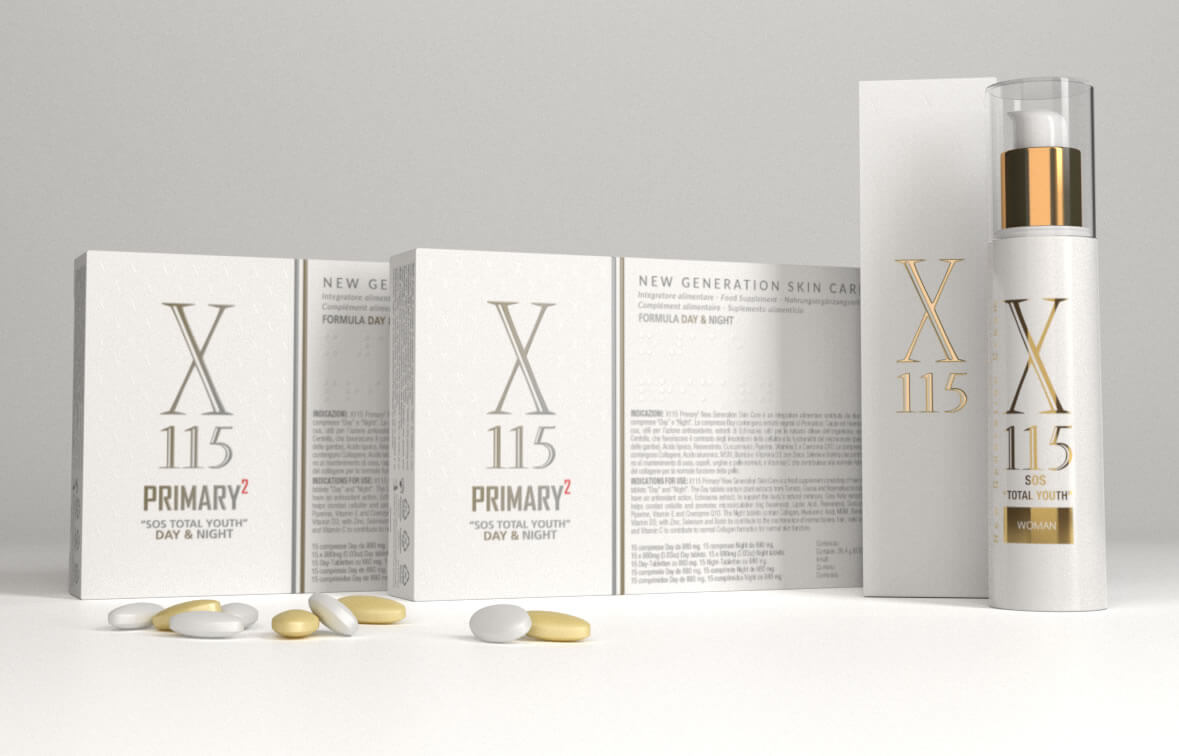 Integratore per la pelle X115 Primary e Crema Viso Antirughe